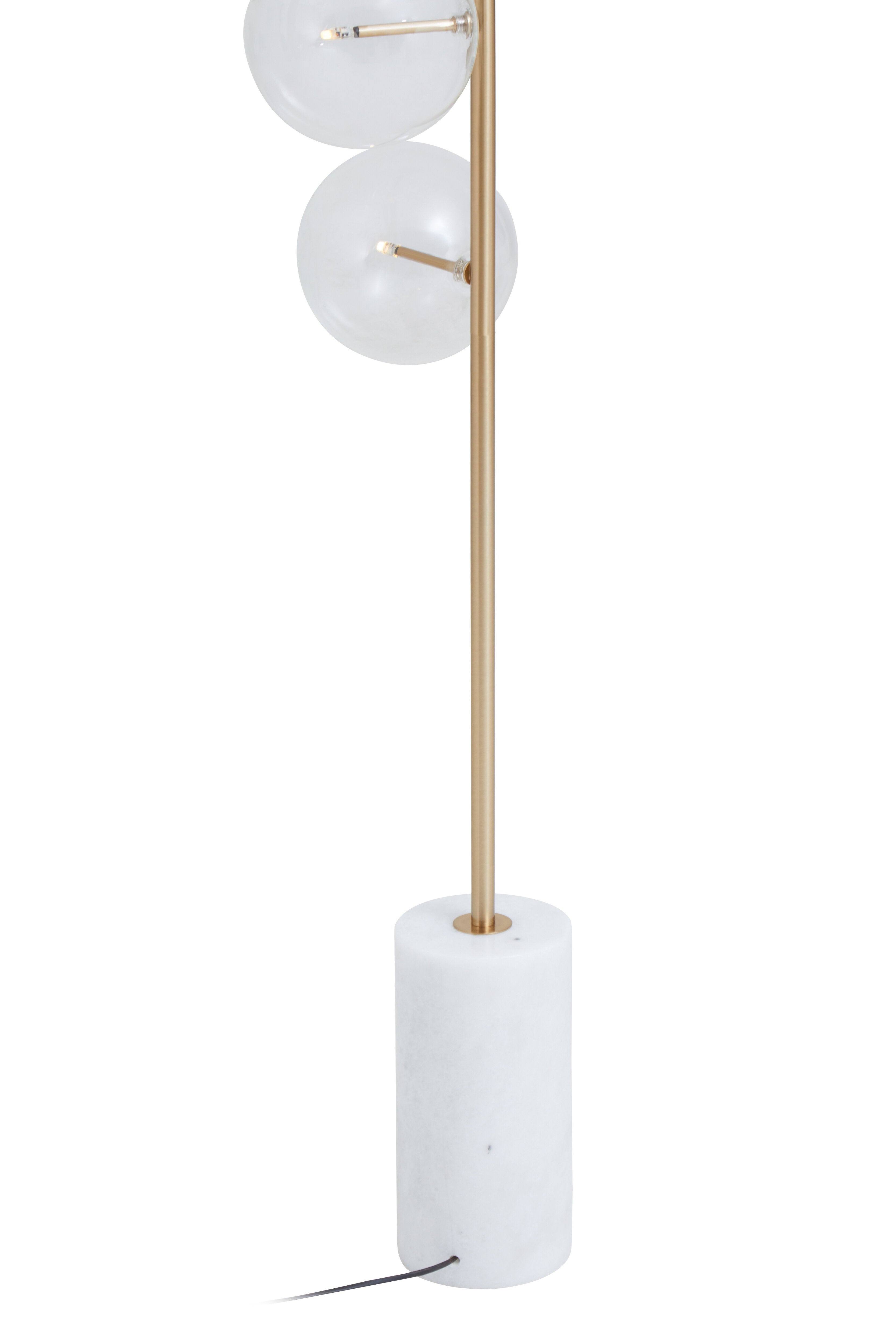 Abira Five Bulb White Marble Base Floor Lamp